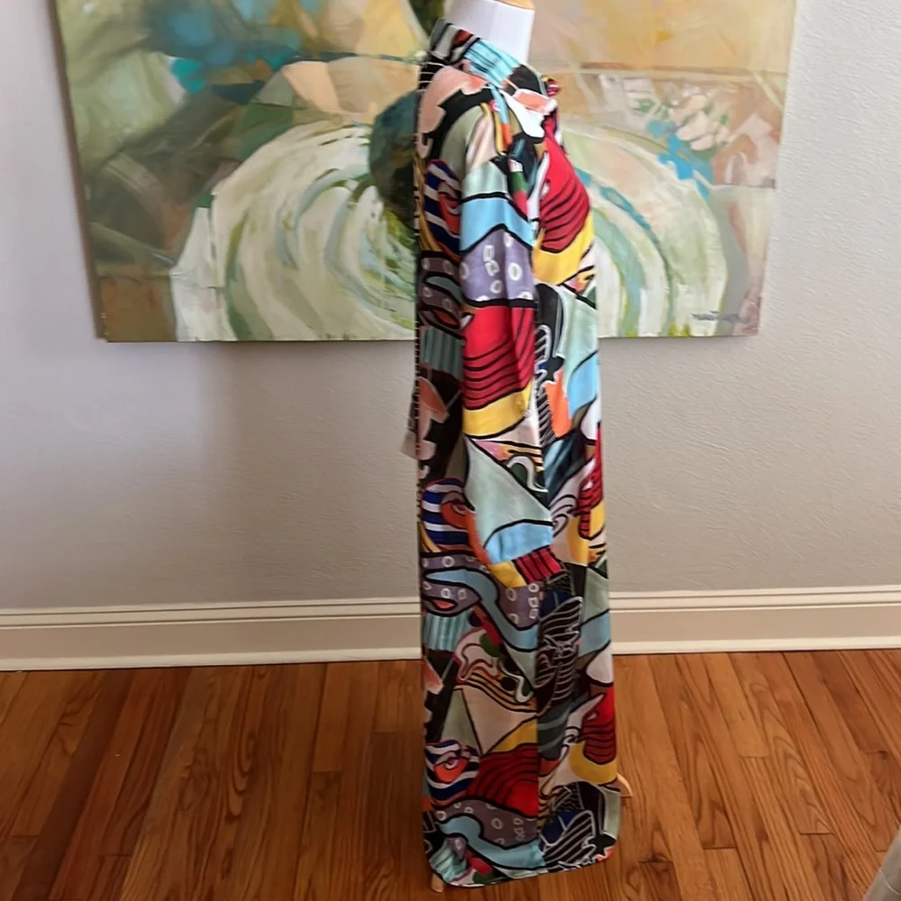 JUST DARVINY French Dress Fiji MD/LG button down shirt dress - Picture 6 of 16
